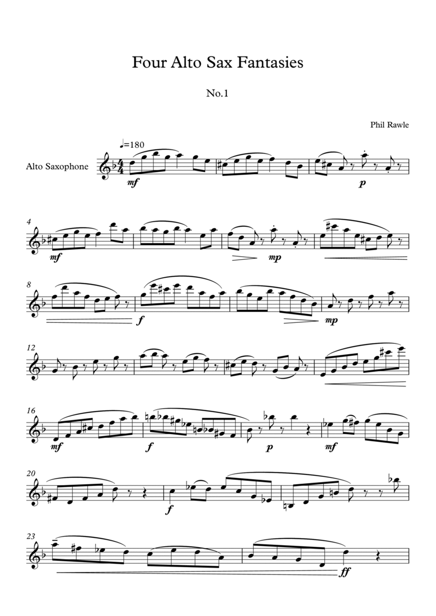 Four Alto Sax Fantasies - Unaccompanied solos image number null