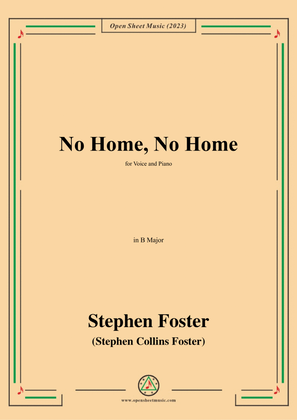 Book cover for S. Foster-No Home,No Home,in B Major