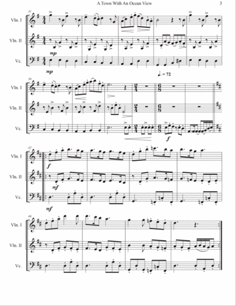 Kiki's Delivery Service (on A Clear Day) String Trio scores gallery preview page 4
