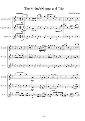The Midge's Minuet and Trio for 2 clarinets and tenor saxophone - score