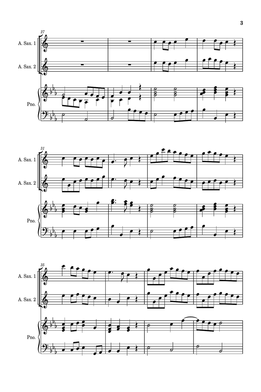 Five More Christmas Songs - two Alto Saxophones with Piano Accompaniment Woodwind Duet scores gallery preview page 4