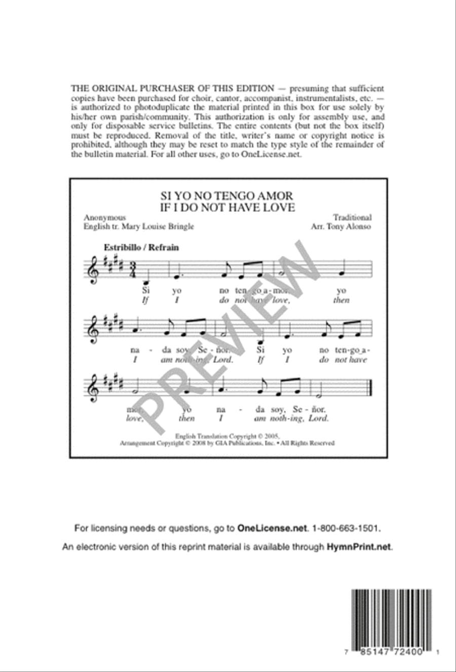 Si Yo No Tengo Amor / If I Do Not Have Love 2-Part scores gallery preview page 11