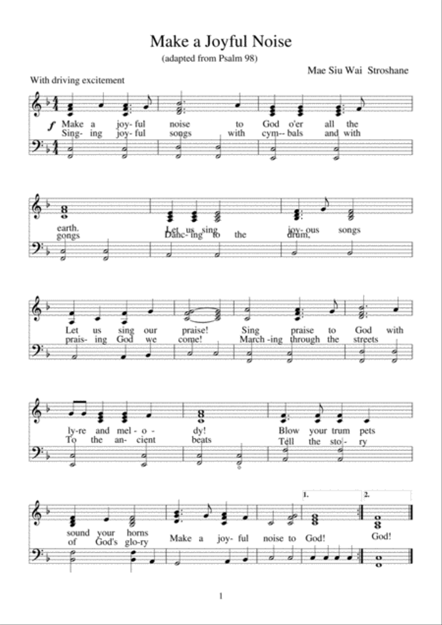 Make a Joyful Noise (adapted from Psalm 98) Choir scores gallery preview page 1