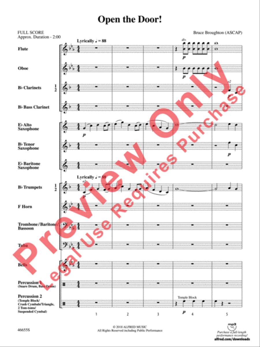 Open the Door! Concert Band scores gallery preview page 3