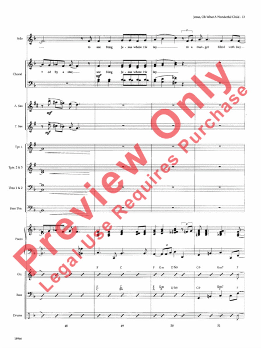 Jesus, Oh What a Wonderful Child Choir scores gallery preview page 14