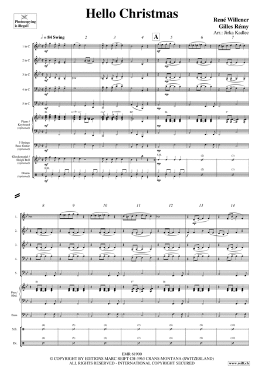 Hello Christmas Woodwind Quintet scores gallery preview page 3