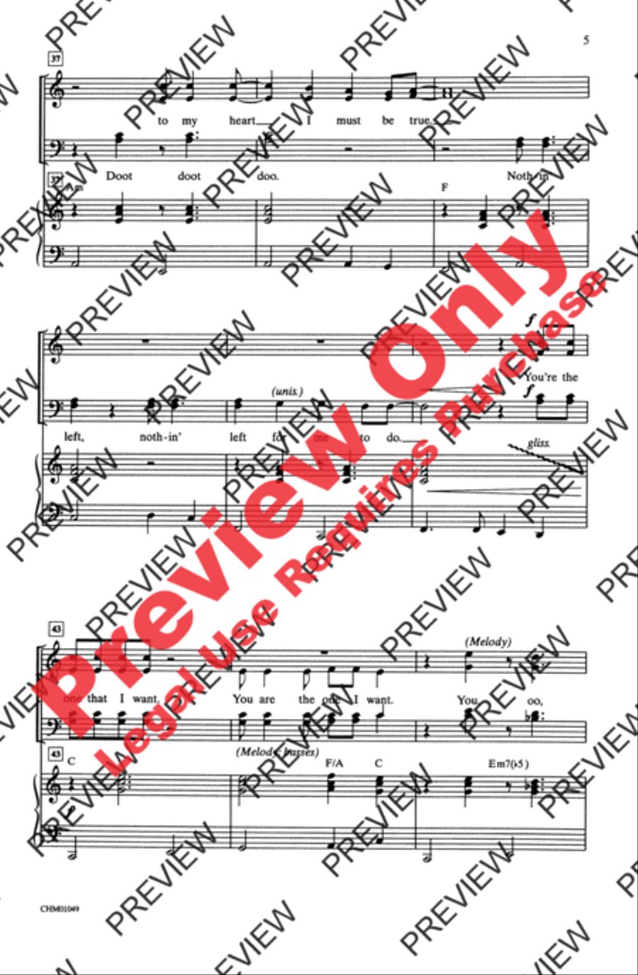 You're the One That I Want 4-Part scores gallery preview page 5
