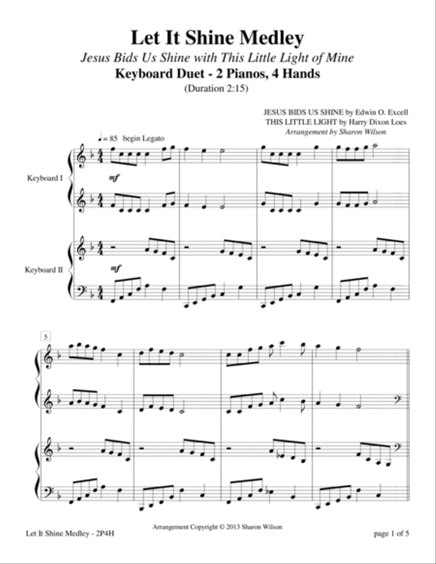 Let It Shine Medley (2 Pianos, 4 Hands) 2 Pianos, 4-Hands scores gallery preview page 4