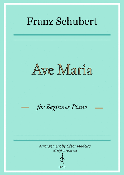 Ave Maria by Schubert - Easy Piano - W/Chords (Full Score) image number null