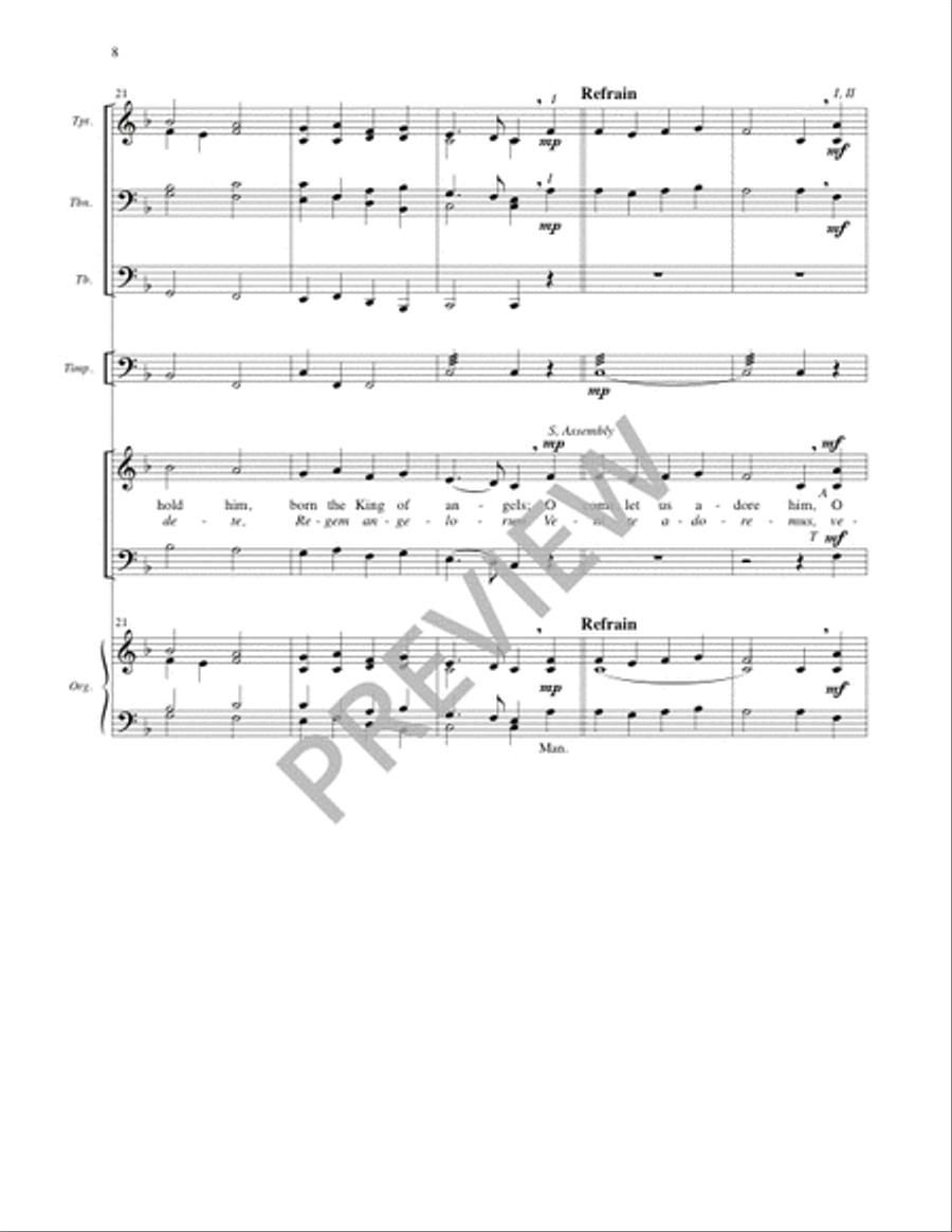 O Come, All Ye Faithful - Full Score and Parts 4-Part scores gallery preview page 9