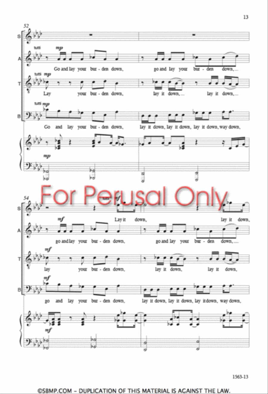 Since I Laid My Burden Down - SATB Octavo 4-Part scores gallery preview page 12