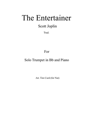Book cover for The Entertainer. For Solo Trumpet in Bb and Piano
