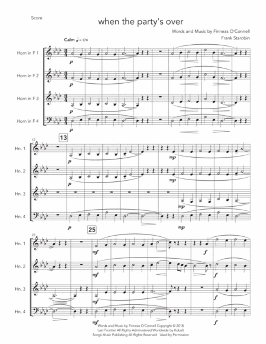 When The Party's Over Horn Solo scores gallery preview page 2