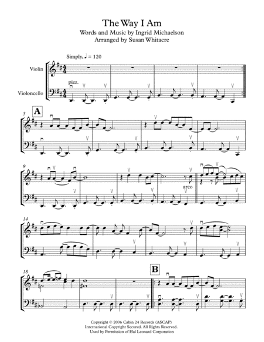 The Way I Am The Way I Am String Duet scores gallery preview page 1