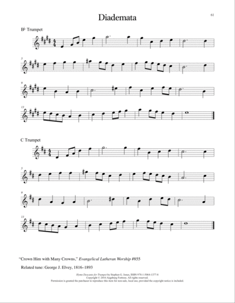 Hymn Descants for Trumpet C Trumpet scores gallery preview page 62