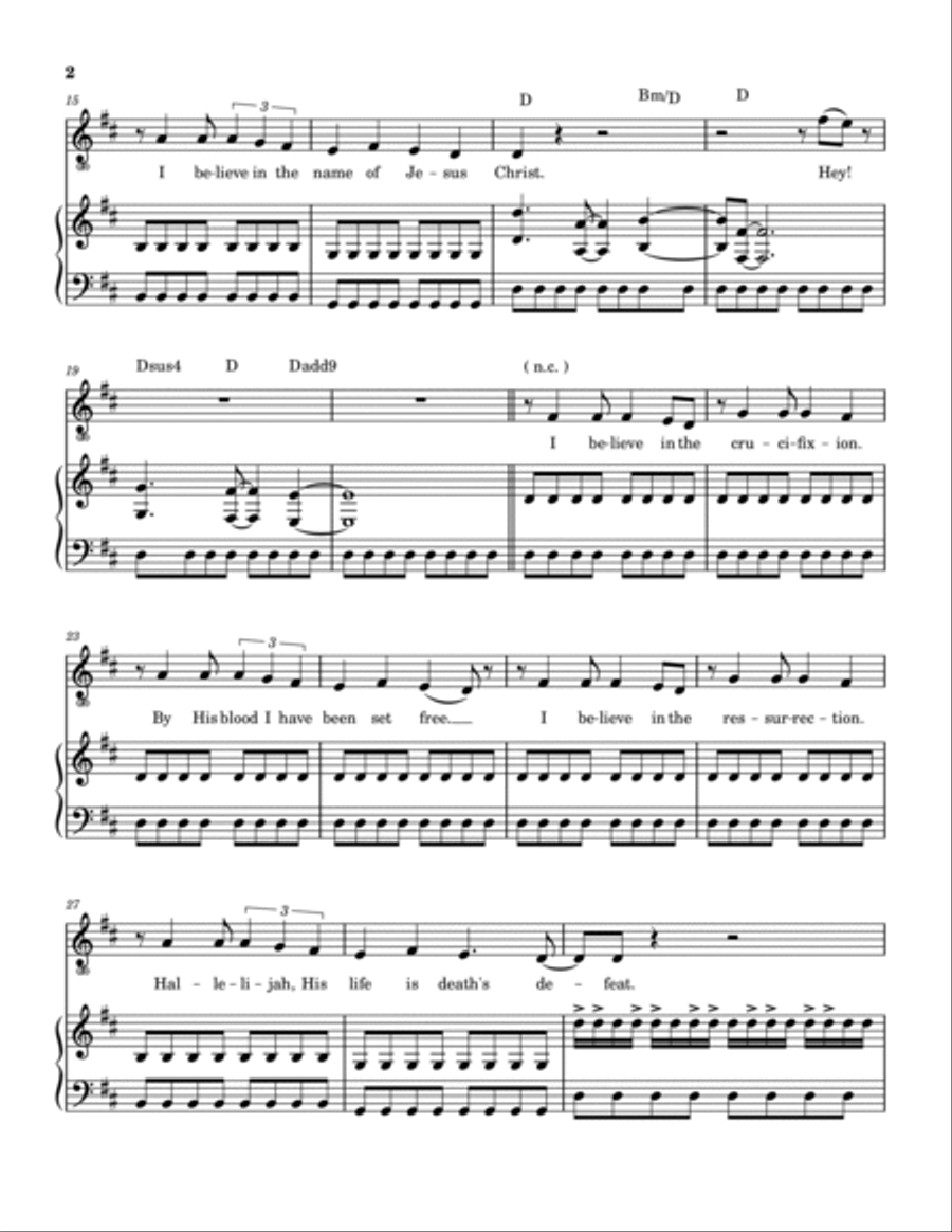 I Believe Piano, Vocal, Guitar scores gallery preview page 3