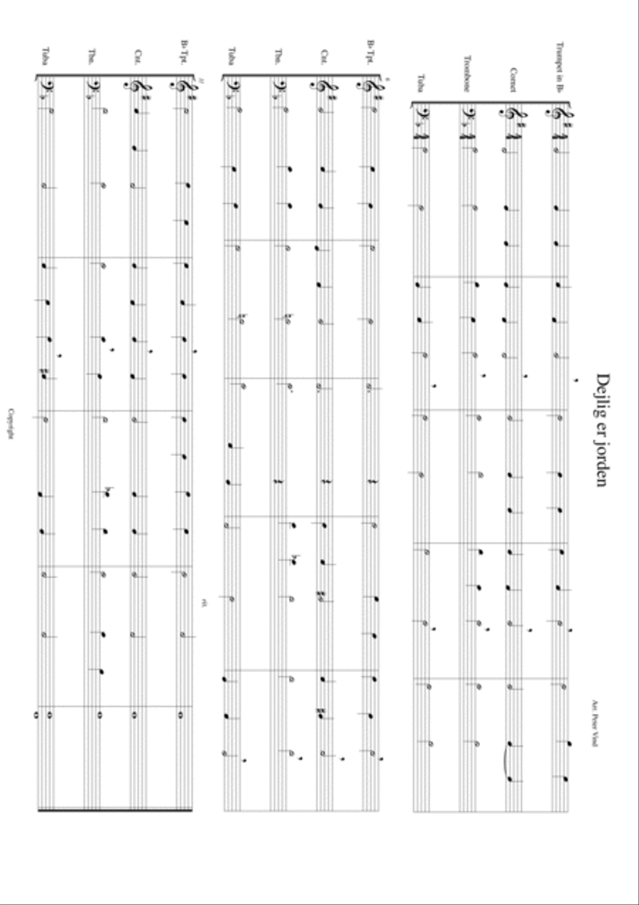 Danske julesalmer for Brass Kvartet arranged by Peter Vind Brass Ensemble scores gallery preview page 2