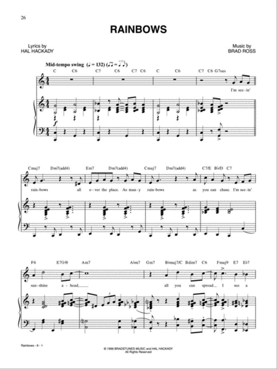 Rainbows Piano, Vocal, Guitar scores gallery preview page 1