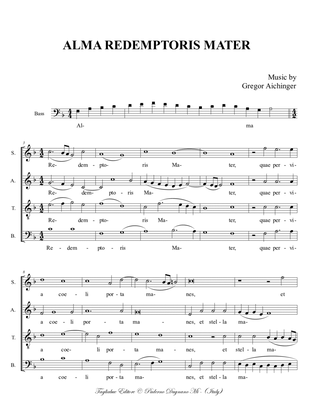 ALMA REDEMPTORIS MATER, Aichinger, For SATB Choir