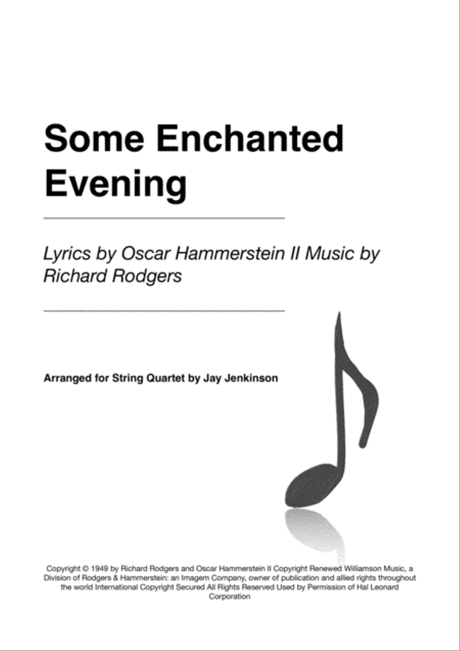 Some Enchanted Evening String Quartet scores gallery preview page 1