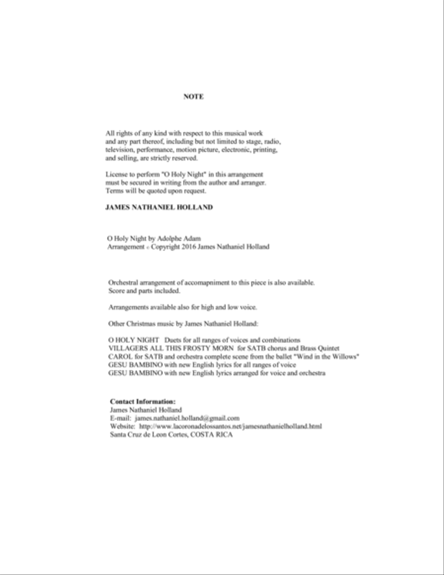 O Holy Night (Cantique de Noel) Adolphe Adam for Alto and SATB Chorus (Key of Ab) 4-Part scores gallery preview page 2