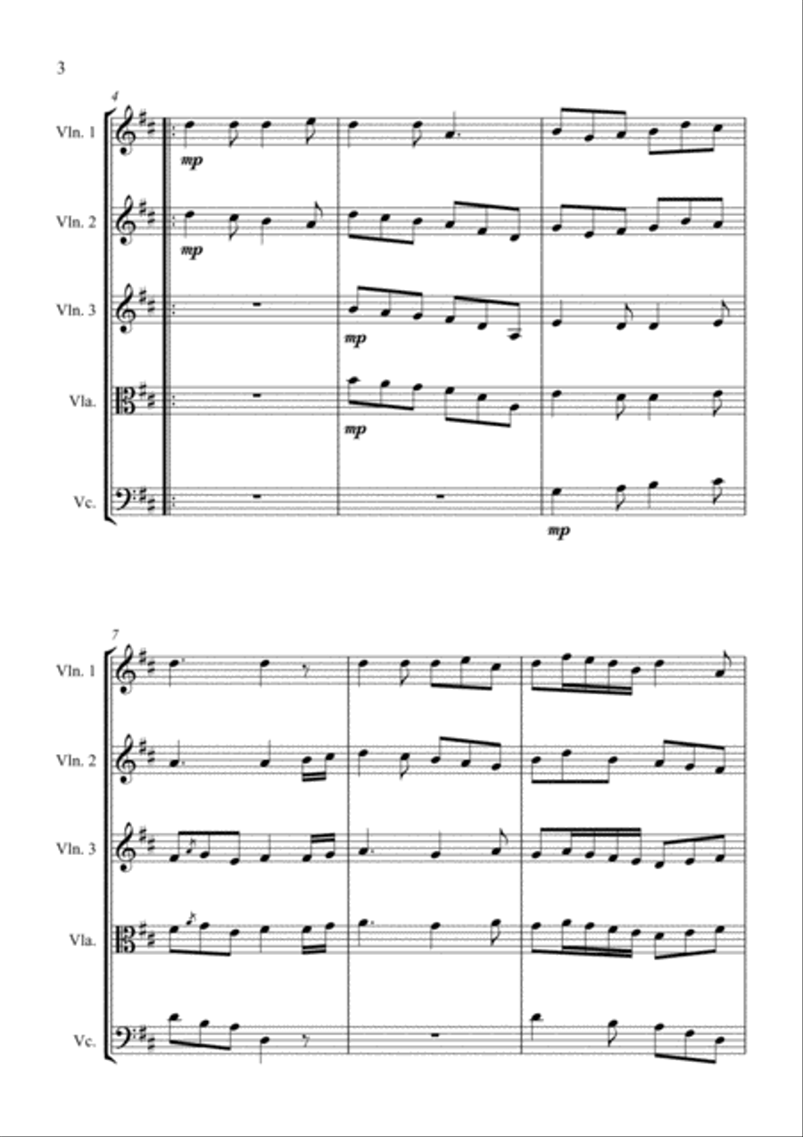 Good King Wenceslas - for String Quartet String Quartet scores gallery preview page 4