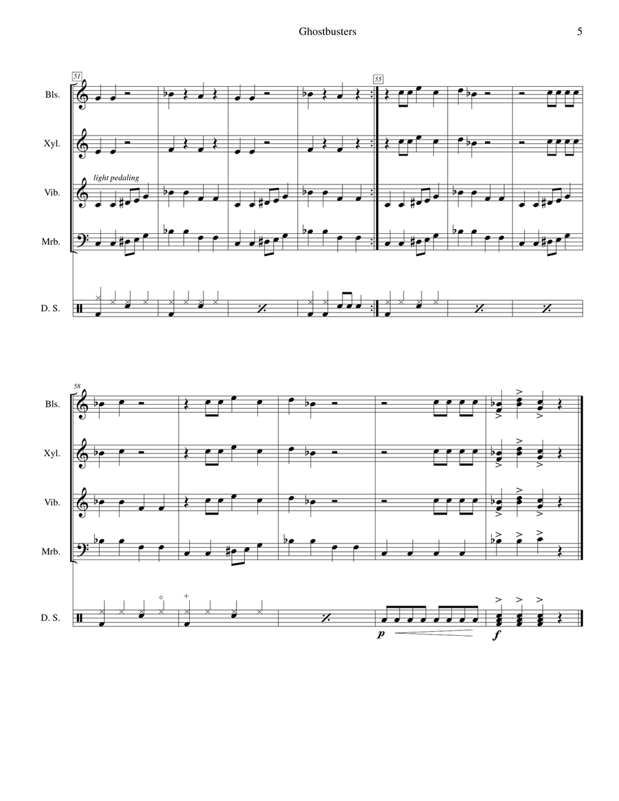 Ghostbusters Ghostbusters Percussion Ensemble scores gallery preview page 5