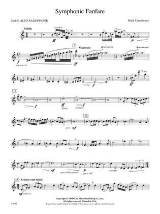 Symphonic Fanfare: 2nd E-flat Alto Saxophone