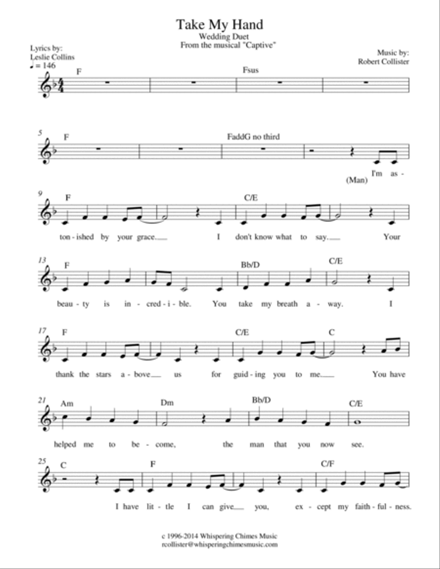 Take My Hand (A Wedding Duet) Voice Solo scores gallery preview page 2