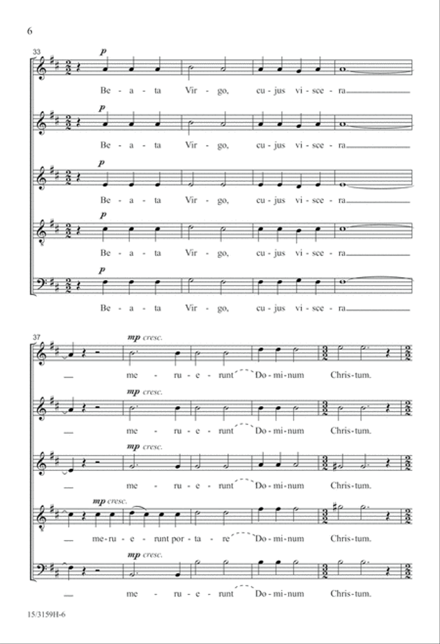 O Magnum Mysterium A Cappella scores gallery preview page 6