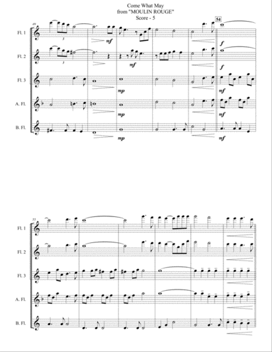 Come What May Come What May Woodwind Quintet scores gallery preview page 5