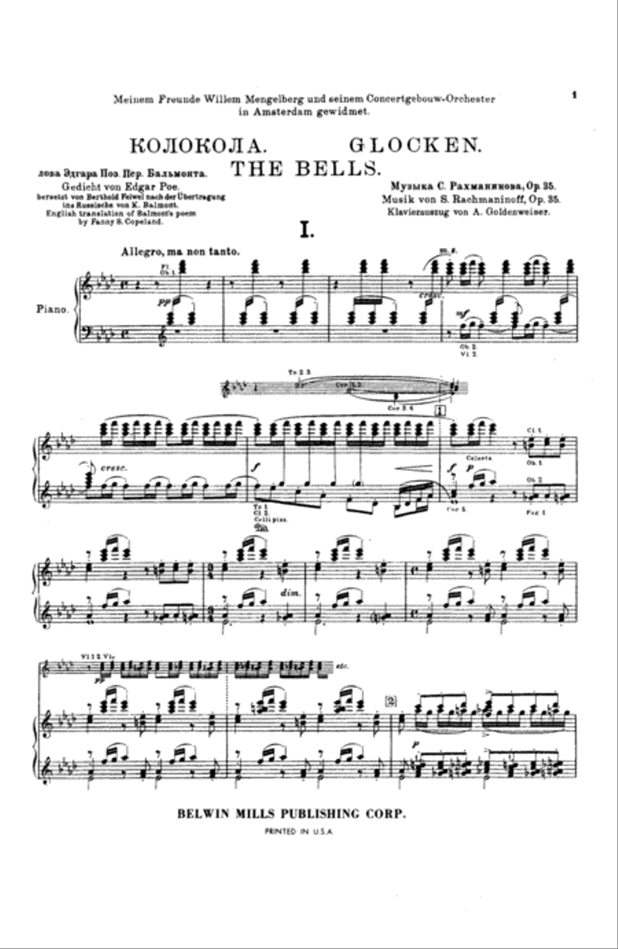 The Bells, Op. 35 for Orchestra