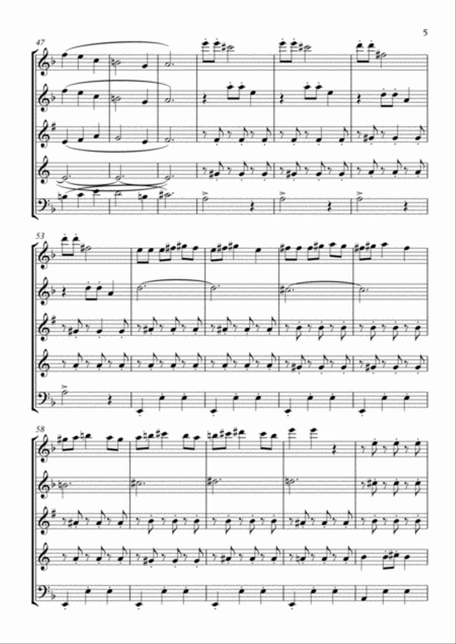 Swedish Xmas Songs Woodwind Quintet scores gallery preview page 5