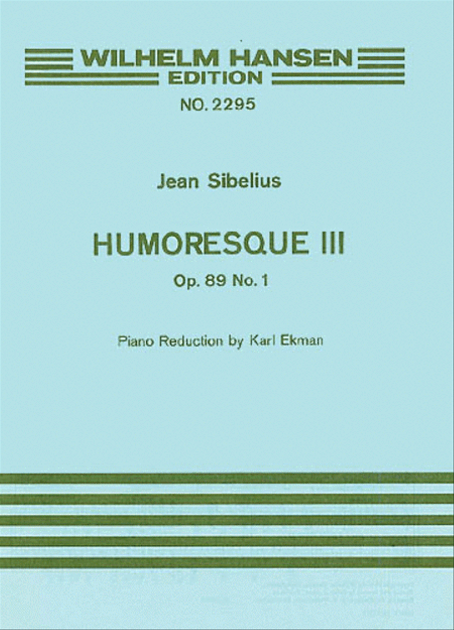 Jean Sibelius: Humoresque No.3 Op.89a (Violin/Piano) Violin Solo scores gallery preview page 1