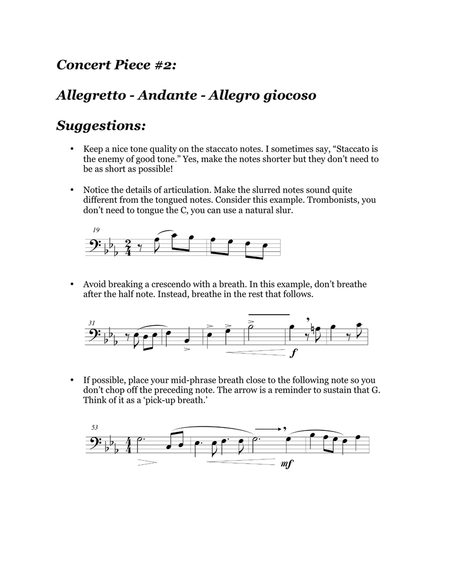 Concert Piece #2: Allegretto - Andante - Allegro giocoso Trombone Solo scores gallery preview page 3