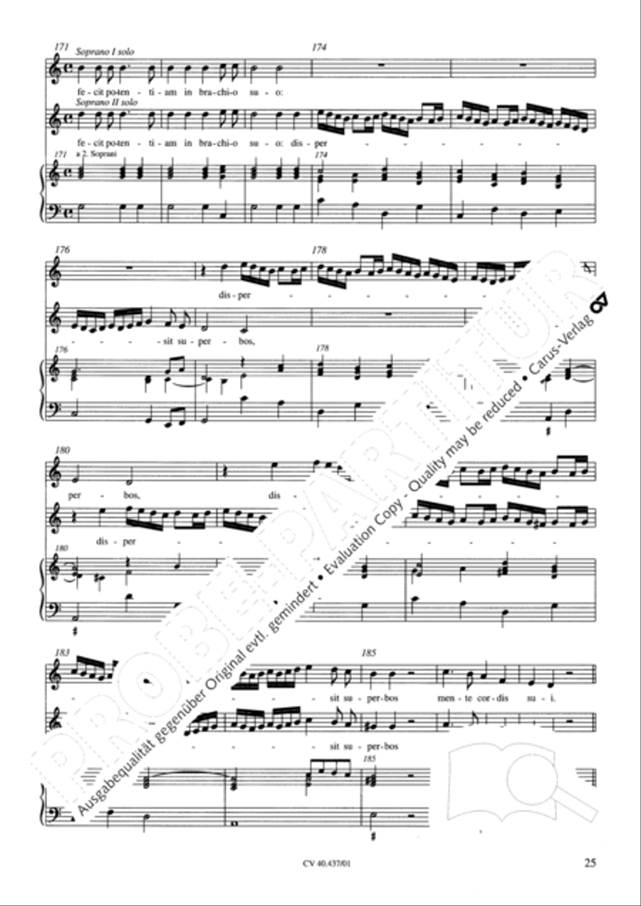 Magnificat a 8 voci con 6 vel 10 istromenti 4-Part scores gallery preview page 21