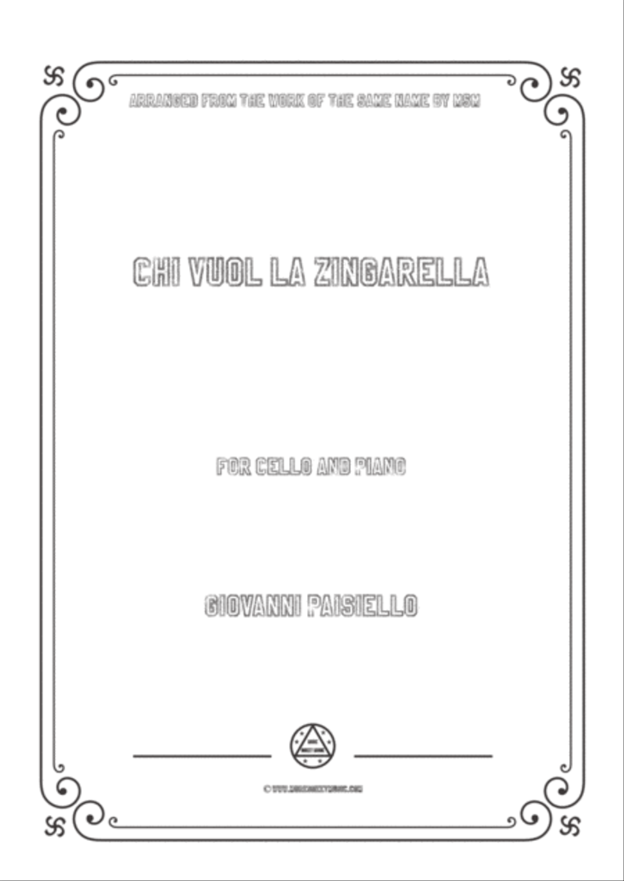 Paisiello-Chi Vuol la zingarella,for Cello and Piano image number null