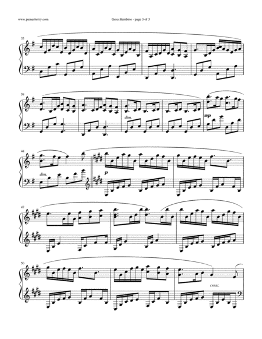 Gesù Bambino Piano Solo scores gallery preview page 3