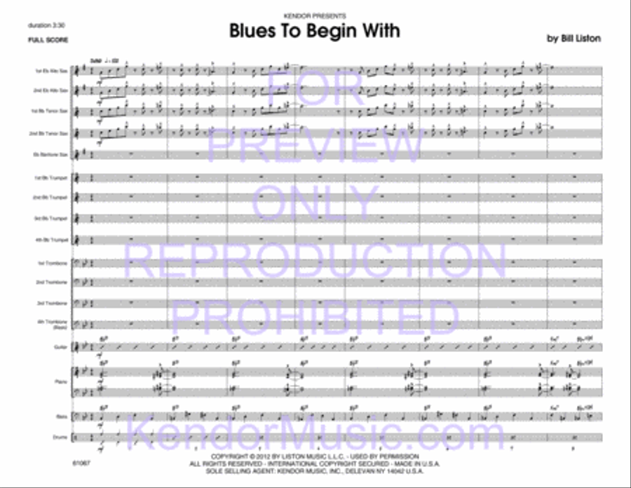 Blues To Begin With Blues To Begin With Jazz Ensemble scores gallery preview page 2
