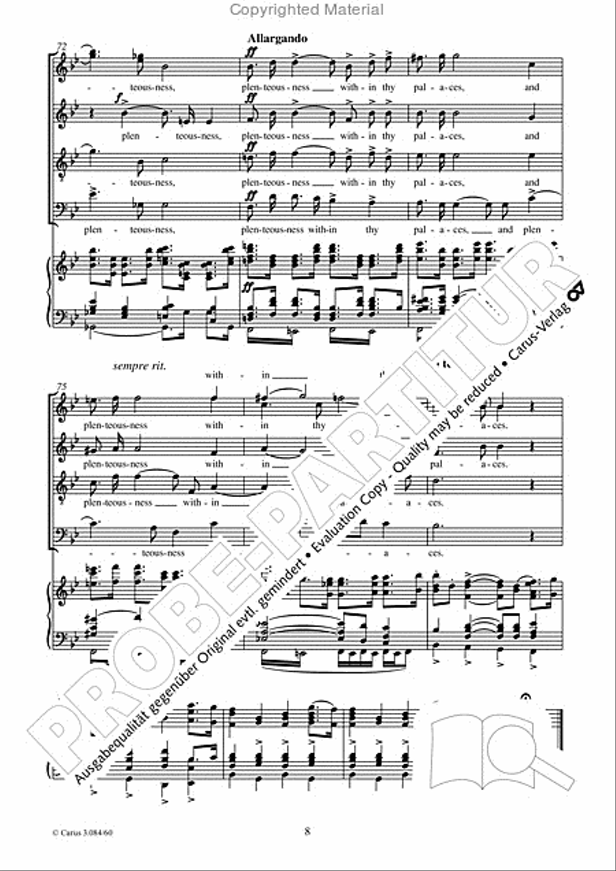 I was glad when they said unto me 4-Part scores gallery preview page 9