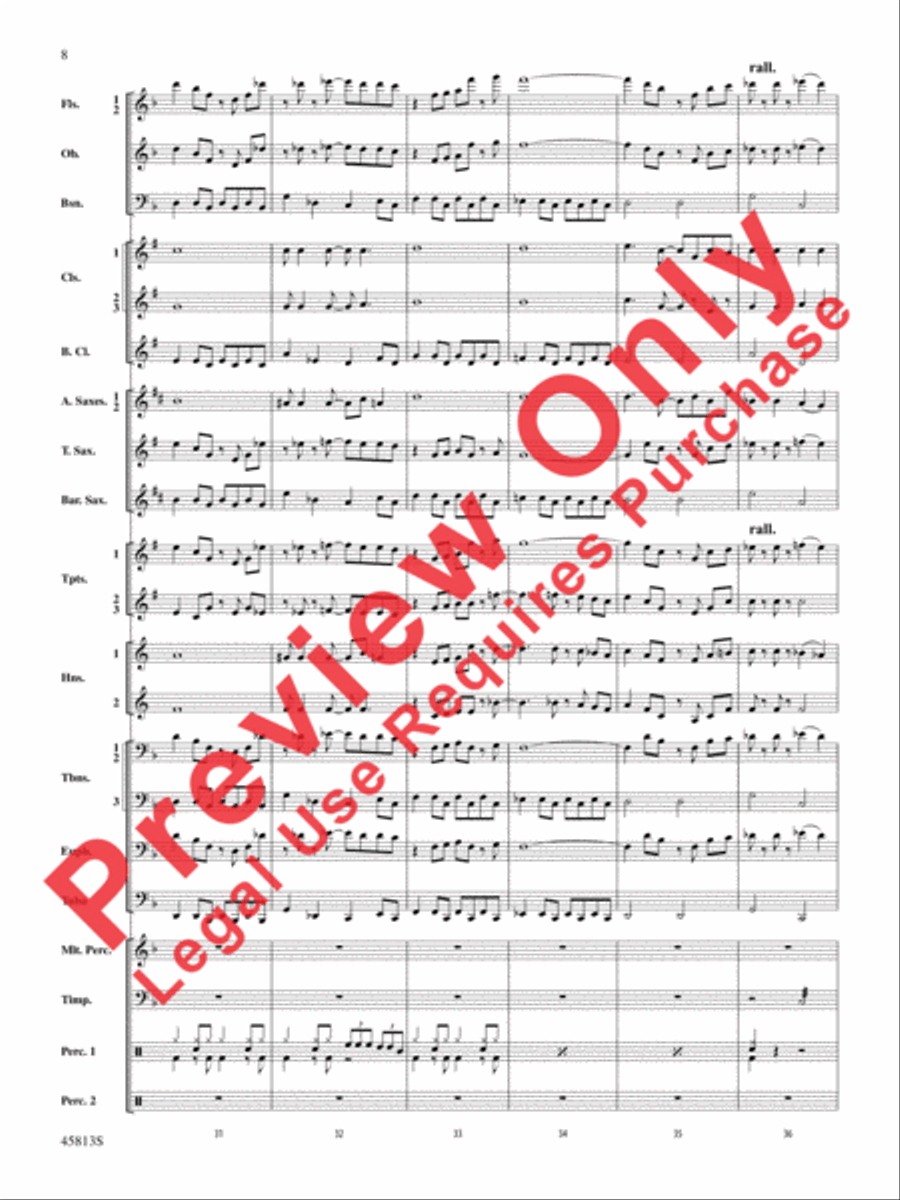 Hamilton, Suite from the Broadway Musical Concert Band scores gallery preview page 9