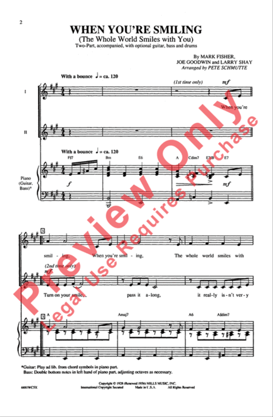 When You're Smiling 2-Part scores gallery preview page 2