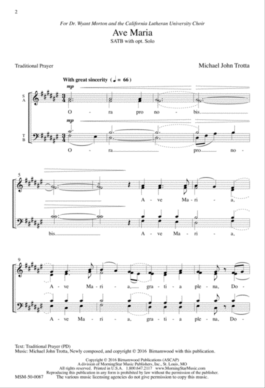 Ave Maria 4-Part scores gallery preview page 2