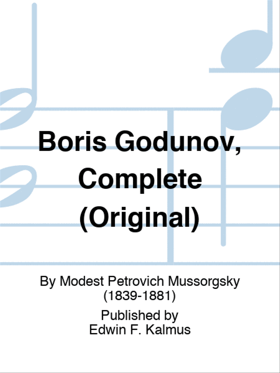 Boris Godunov, Complete (Original)