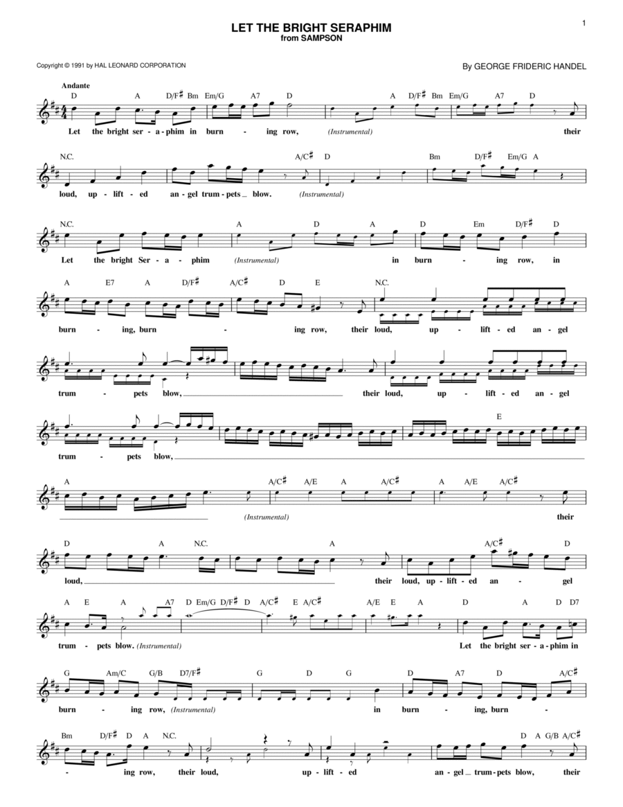 Let The Bright Seraphim Let The Bright Seraphim Piano scores gallery preview page 1