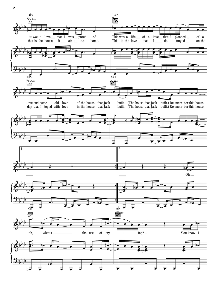 The House That Jack Built Piano, Vocal, Guitar scores gallery preview page 2