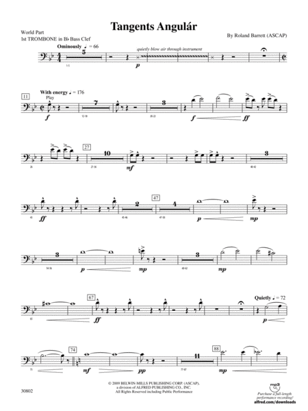 Tangents Angulár: (wp) 1st B-flat Trombone B.C.