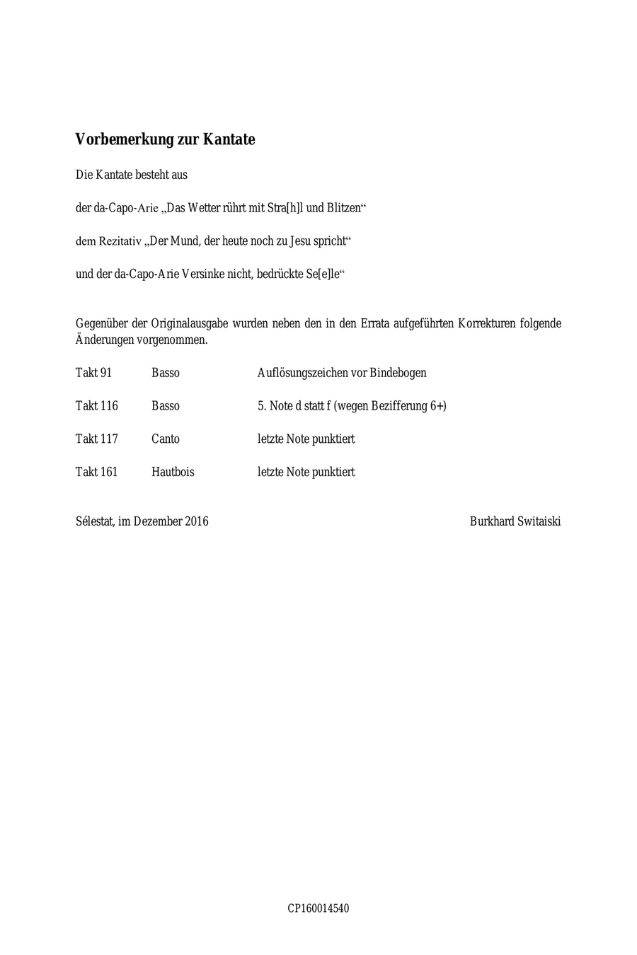 Harmonischer Gottesdienst TWV 1:199 Das Wetter rührt mit Stral und Blitzen Oboe Solo scores gallery preview page 3
