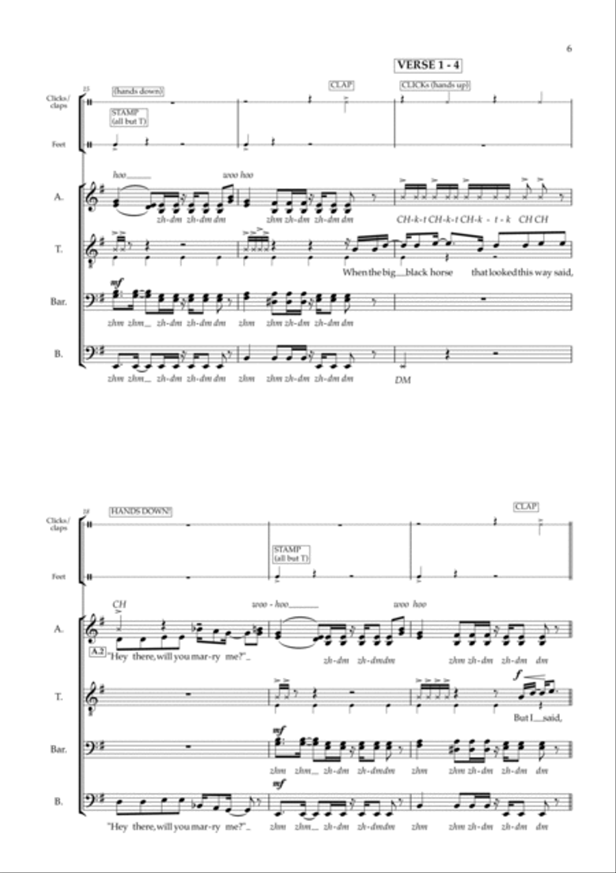 Black Horse And The Cherry Tree Divisi scores gallery preview page 6