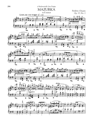 Book cover for Mazurka in E minor, Op. 17, No. 2